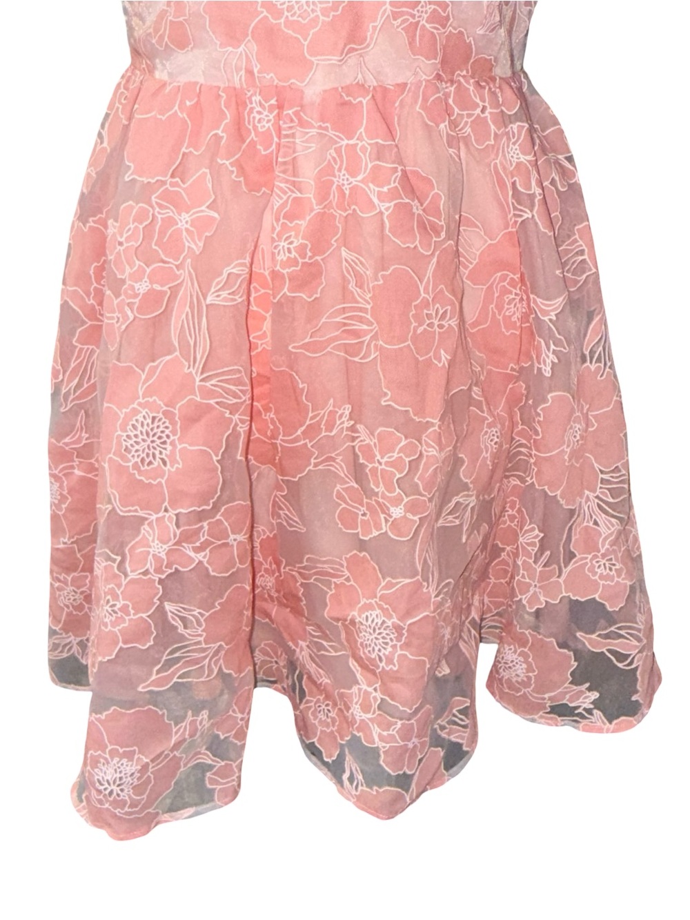 Lulus Floral Feelings Pink Floral Jacquard Babydoll Mini Dress women’s Medium - Picture 3 of 16